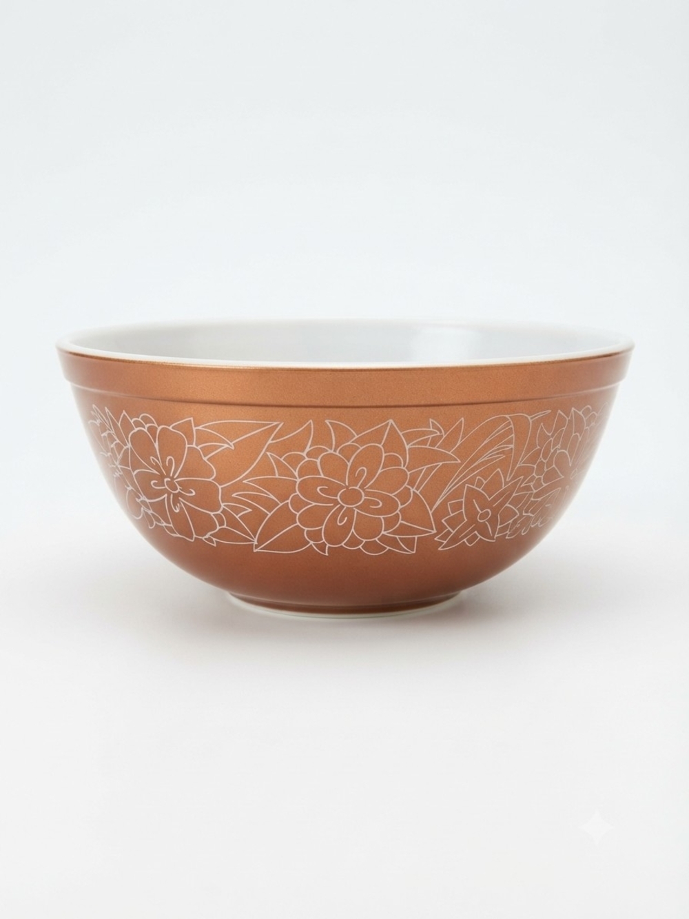 Vintage Pyrex Corning Woodland Brown 403 Mixing Bowl 2.5L Floral Flower Nesting
